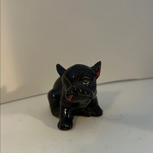 Black Ceramic Bulldog Figurine